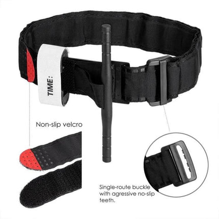 Outdoor One Handed Spinning Artery Tourniquet For Emergency First Aid compact black one-handed rotary tourniquet with non-slip velcro and single-route buckle
