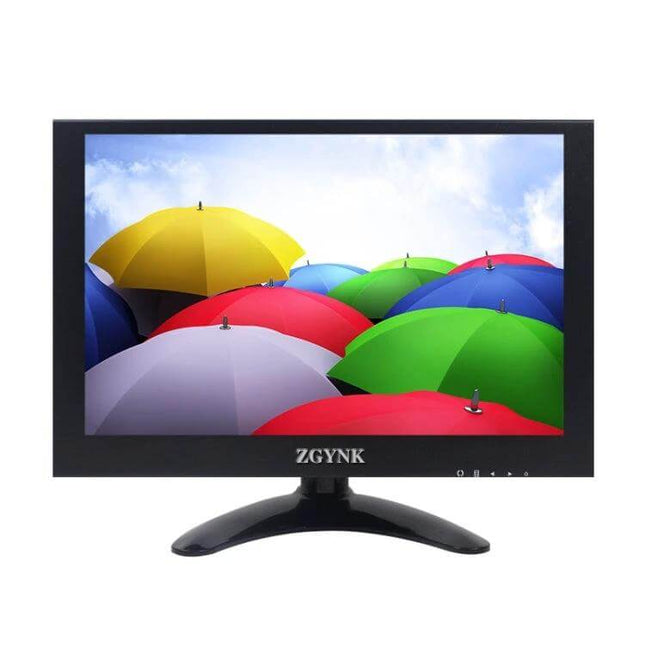 ZGYNK 10.1 Inch Portable High-Definition Computer Monitor displaying colorful umbrella image as second screen for travel and remote work