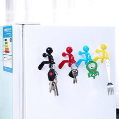 Whimsical 2-Pack Humanoid Magnetic Key Holders - Fun and Functional Refrigerator Decor