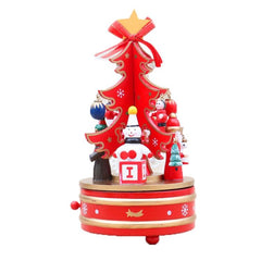 Wooden Musical Christmas Tree Decoration with Rotating Feature