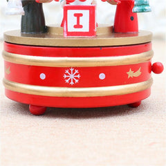 Wooden Musical Christmas Tree Decoration with Rotating Feature