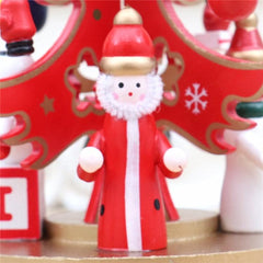 Wooden Musical Christmas Tree Decoration with Rotating Feature