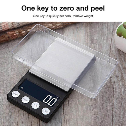 Mini Portable Jewellery Scale For Precise Everyday Weighing - compact digital scale with stainless steel platform, tare function and clear protective lid
