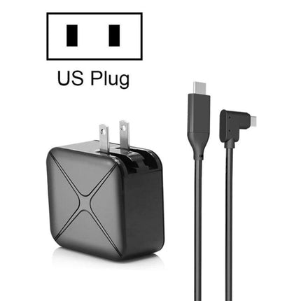 Adapter for Seamless Home Device Integration in Daily Life black US plug wall charger with USB-C and right-angle cable