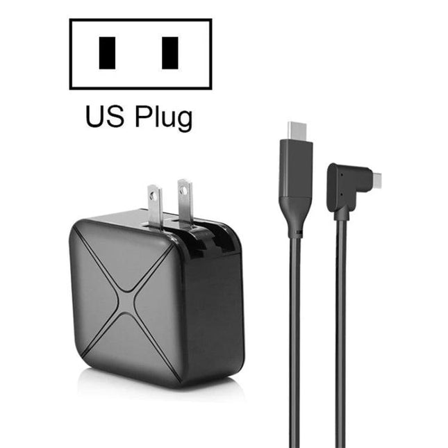 Adapter for Seamless Home Device Integration in Daily Life black US plug wall charger with USB-C and right-angle cable