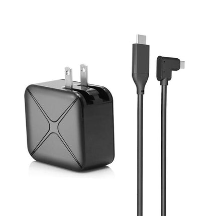 Adapter for Seamless Home Device Integration in Daily Life – compact black multiport adapter with USB-C angled cable and folding plug