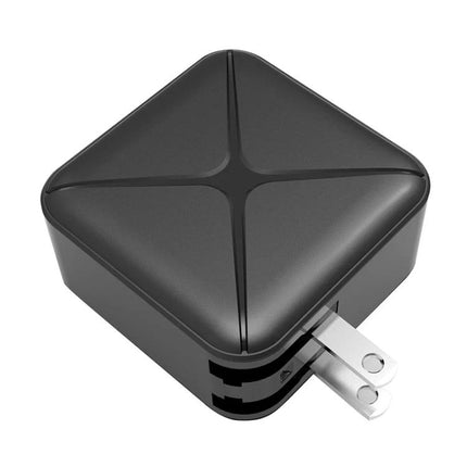 Adapter for Seamless Home Device Integration in Daily Life - compact black multiport travel adapter with foldable prongs