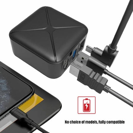Adapter for Seamless Home Device Integration in Daily Life - compact multiport adapter connecting phone, Switch and TV for easy home and travel use
