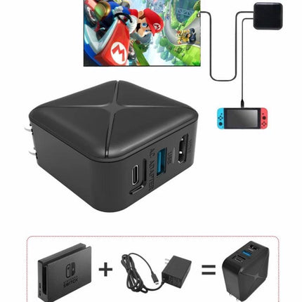 Adapter for Seamless Home Device Integration in Daily Life compact multiport adapter connecting Nintendo Switch to TV and phone to display