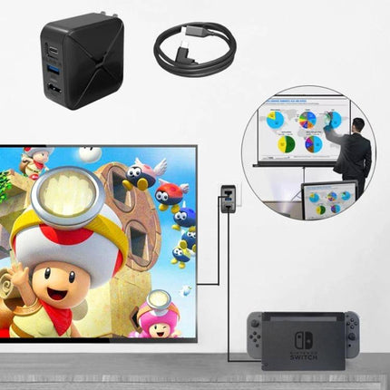 Adapter for Seamless Home Device Integration in Daily Life connecting Nintendo Switch and phone to TV for gaming and presentations