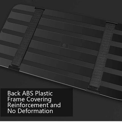Car Sun Visor Organizer Case With Zipper For Glasses And Cards - black ABS back with straps, PU leather organizer for phone, cards and glasses