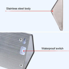 Solar-Powered Stainless Steel 3 LED Outdoor Stair Wall Lamps - Set of 2