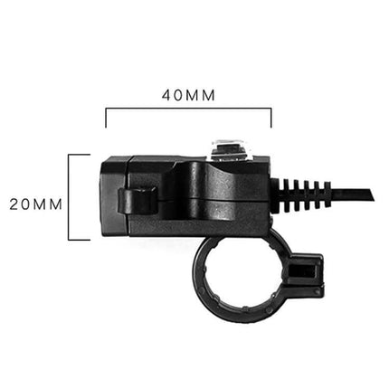 EAFC Dual USB Waterproof Charger for Motorcycle Handlebars compact handlebar-mounted dual USB waterproof charger with dimensions 40mm x 20mm