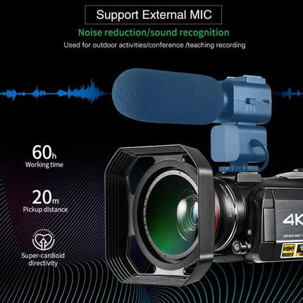 Ordro Compact 4K Camcorder With Microphone For Everyday Vlogging