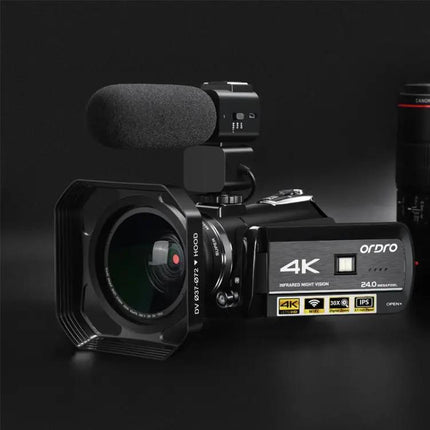 Ordro Compact 4K Camcorder With Microphone For Everyday Vlogging