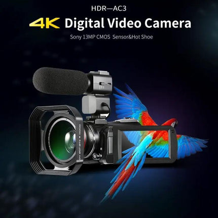 Ordro Compact 4K Camcorder With Microphone For Everyday Vlogging