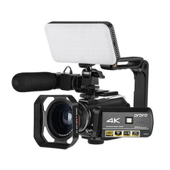 ORDRO AC3 4K Ultra HD 13MP WiFi Night Vision Camcorder with 3.1" IPS Touch Screen Standard+ Microphone +Fill Light