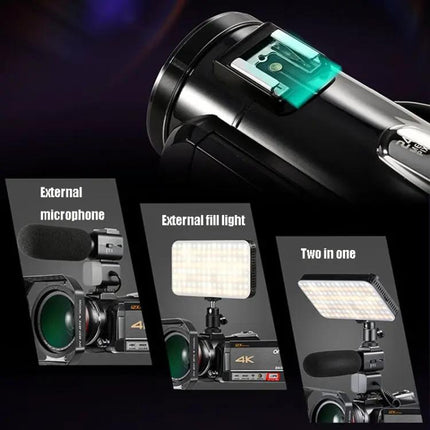 ORDRO 4K Handheld Camcorder With Night Vision And WiFi