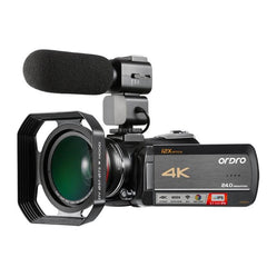 ORDRO AC5 4K Ultra HD Night Vision Camcorder with 12X Optical Zoom and WiFi Connectivity Standard + Microphone