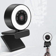 X98 Plug-and-Play HD Webcam with Microphone and LED Fill Light