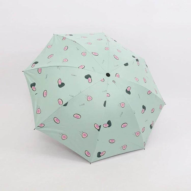 Compact Foldable Sun Umbrella for Daily Outdoor Protection - mint green avocado pattern compact umbrella for sun and rain, fits purse or backpack