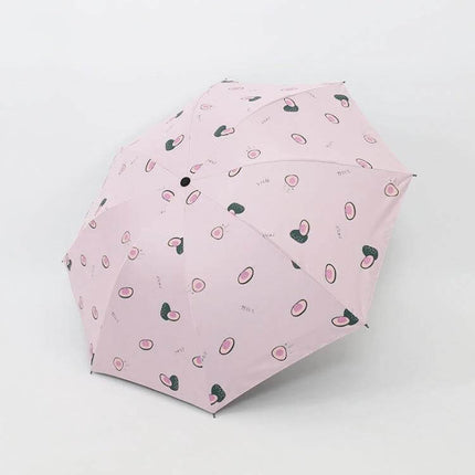 Compact Foldable Sun Umbrella for Daily Outdoor Protection in pink avocado print portable umbrella