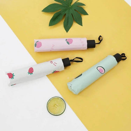 Compact Foldable Sun Umbrella for Daily Outdoor Protection - pastel fruit print compact umbrella rolled for backpack or purse
