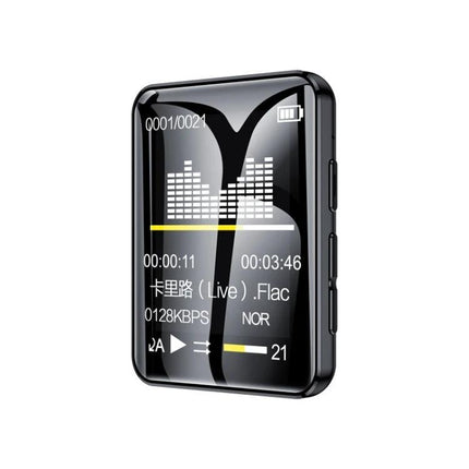 M21 1.77 Inch Touch Screen MP3 Player for E-Books and Music - compact black device showing music playback, waveform and controls on 1.77-inch touchscreen