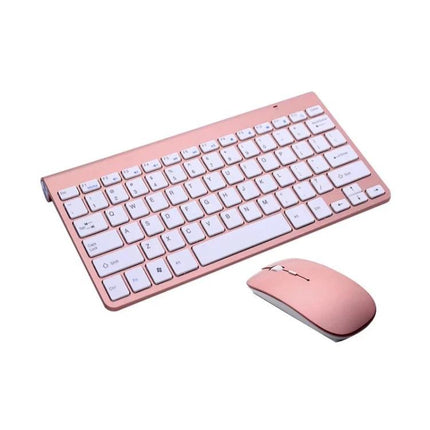 Universal Mini Wireless Keyboard and Mouse Set for Everyday Computing - rose gold compact keyboard and mouse USB wireless set