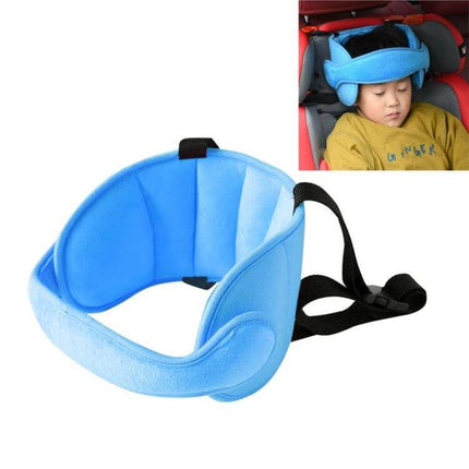 Adjustable Child Car Seat Head Support Pillow For Travel Neck Comfort - blue ring-shaped adjustable head support for kids and adults during car trips
