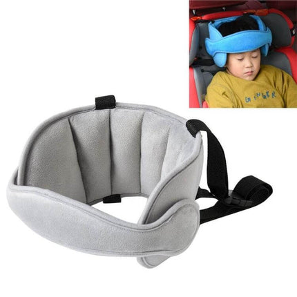 Adjustable Child Car Seat Head Support Pillow For Travel Neck Comfort - gray ring-shaped travel neck pillow for kids in car