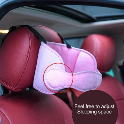 Adjustable Child Car Seat Head Support Pillow For Travel Neck Comfort pink ring-shaped adjustable headrest attached to car seat