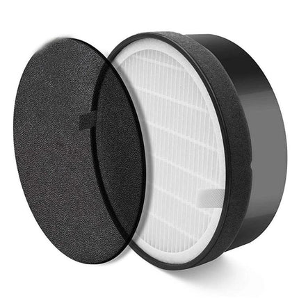 Levoit Replacement Air Filter for Home Air Purifiers showing round HEPA and carbon pre-filter compatible with LV-H132 and LV-H132-RF
