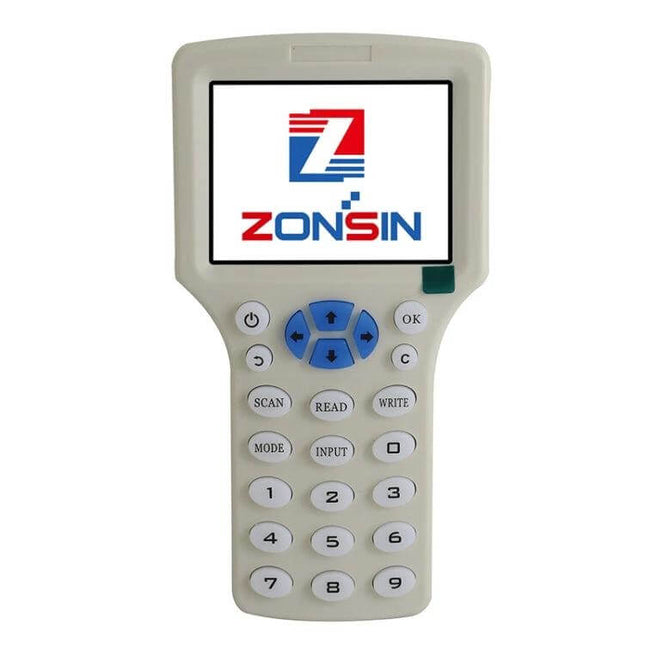 Zonsin Portable ID Card Duplicator for RFID and Smart Cards handheld reader with screen and keypad for fast card copying