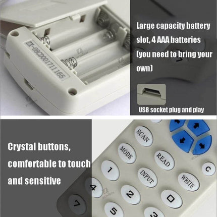 Zonsin Portable ID Card Duplicator for RFID and Smart Cards compact reader showing battery slot, USB socket and crystal keypad for quick card copying