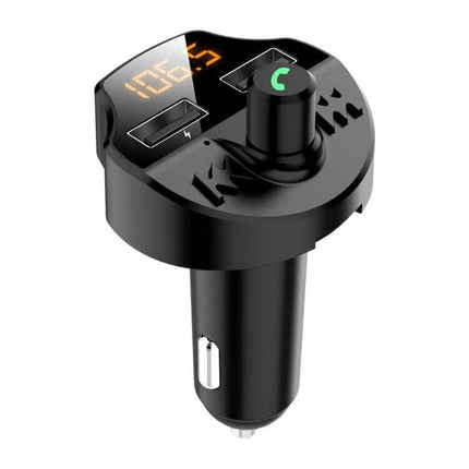 Car Bluetooth FM Transmitter And Charger, Hands-Free MP3 Player black compact car FM transmitter with dual USB and display