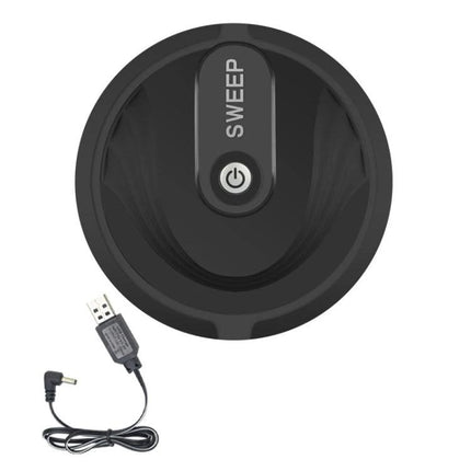 Household Sweeping Robot for Hair and Dust Cleaning compact black round robot vacuum with USB charger, ideal for pet hair and hallway dust