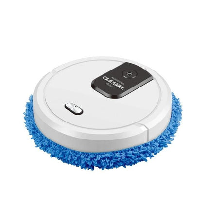 KeLeDi Multifunctional Mopping and Humidifying Robot white compact round floor mop and humidifier unit with blue microfiber pad