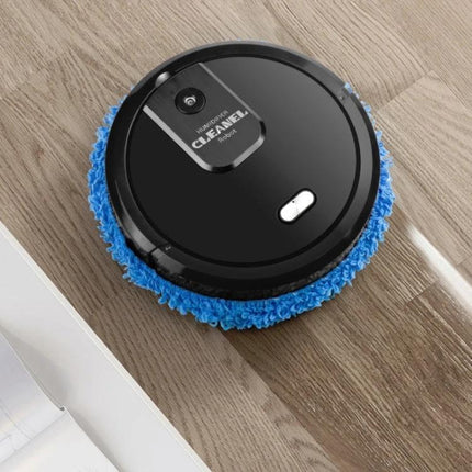 KeLeDi Multifunctional Mopping and Humidifying Robot cleaning hard floor with blue mop pad for dust removal and added humidity