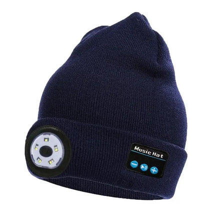 Warm Knitted Hat for Evening Outdoor Adventures with Lights