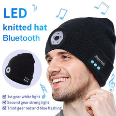 Smart LED Bluetooth Knitted Beanie for Nighttime Running and Fishing Activities