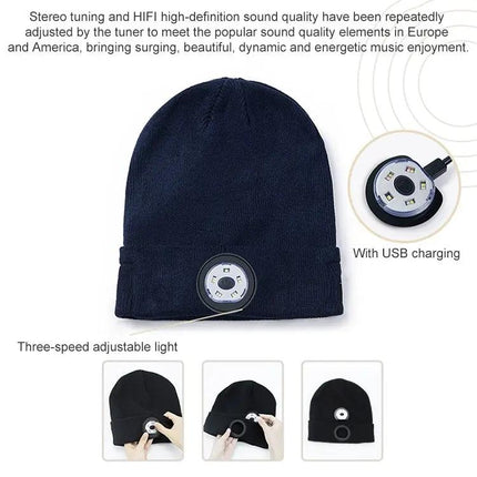 Warm Knitted Hat for Evening Outdoor Adventures with Lights