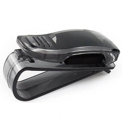 Glasses Clip for Car Sun Visor, Black ABS, 6.5x3.5x2.5 cm - compact black ABS holder clips to sun visor for easy access to sunglasses