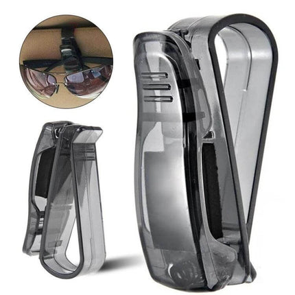 Glasses Clip for Car Sun Visor, Black ABS, 6.5x3.5x2.5 cm - compact ABS visor eyewear holder for sunglasses and readers