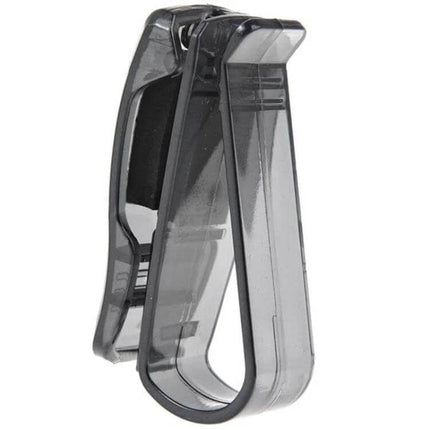 Glasses Clip for Car Sun Visor, Black ABS, 6.5x3.5x2.5 cm - compact black ABS holder clips to sun visor for sunglasses and readers