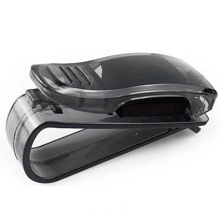 Glasses Clip for Car Sun Visor, Black ABS, 6.5x3.5x2.5 cm - compact black ABS holder clips to car sun visor for sunglasses and readers