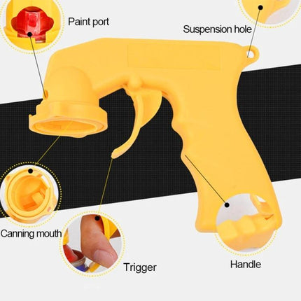 Essential Sikeo Spray Adaptor for Daily Car Upkeep - yellow spray gun adaptor showing trigger, handle, paint port and canning mouth for car detailing