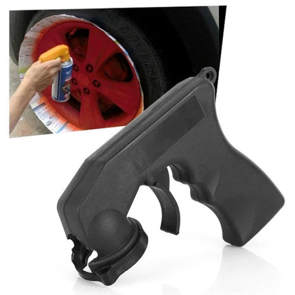Essential Sikeo Spray Adaptor for Daily Car Upkeep — ergonomic spray gun attached to aerosol can for precise car wheel painting and detailing