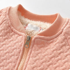 Chaqueta informal de terciopelo grueso con cuello alto para niños y niñas de otoño e invierno