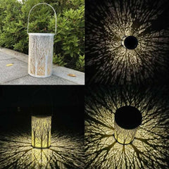 Elegant Solar-Powered Wrought Iron Garden Projection Lamp for Outdoor Decor